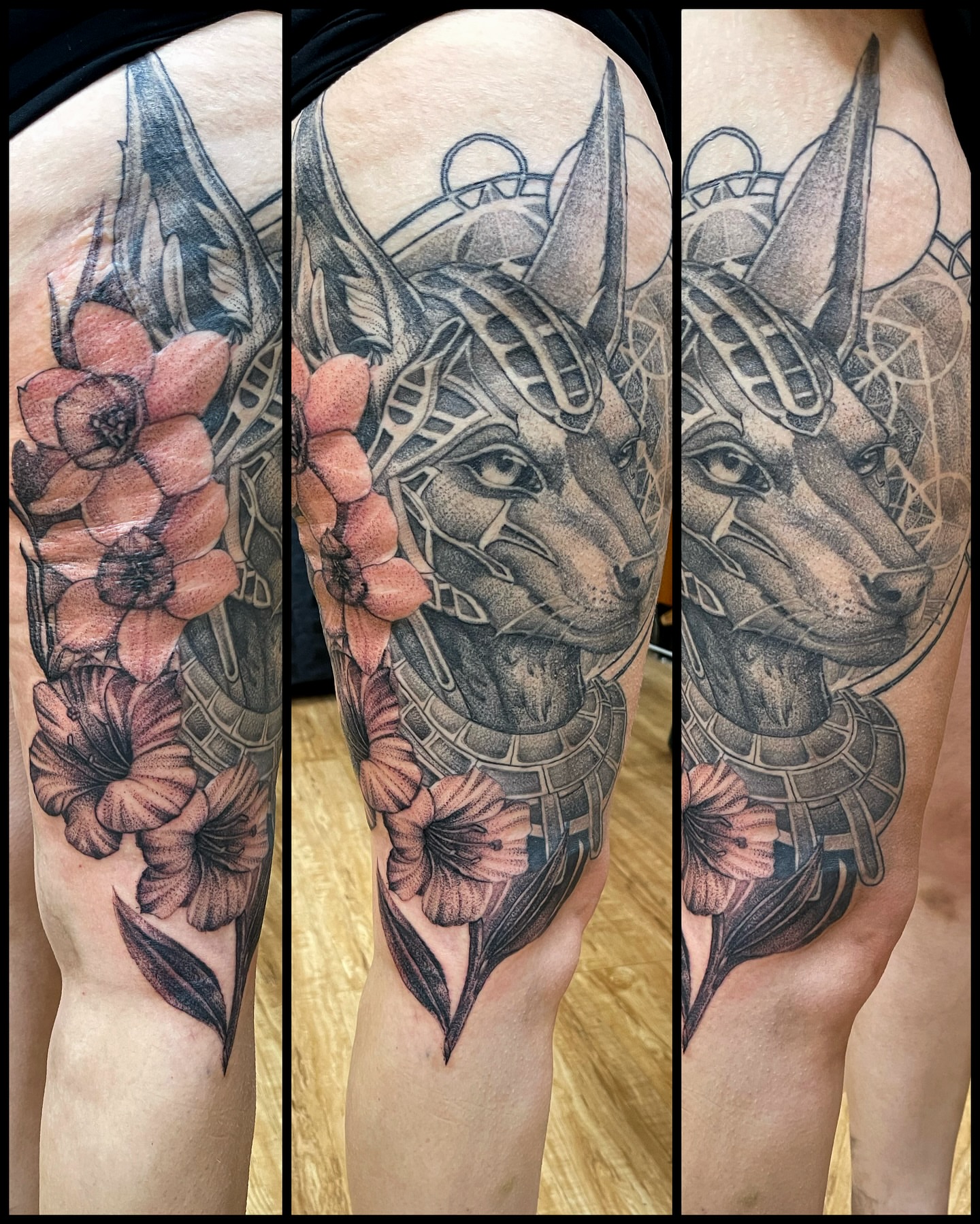 Tattoo by @famous77 — black_and_grey, geometric