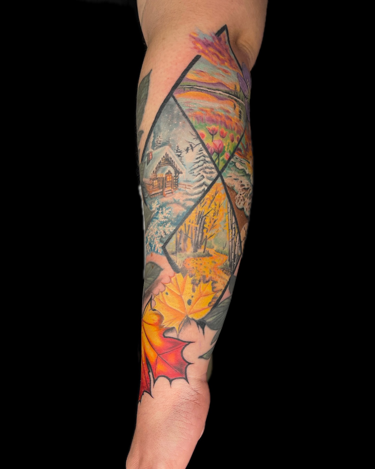 Tattoo by @kelciekoolaid โ geometric, watercolor