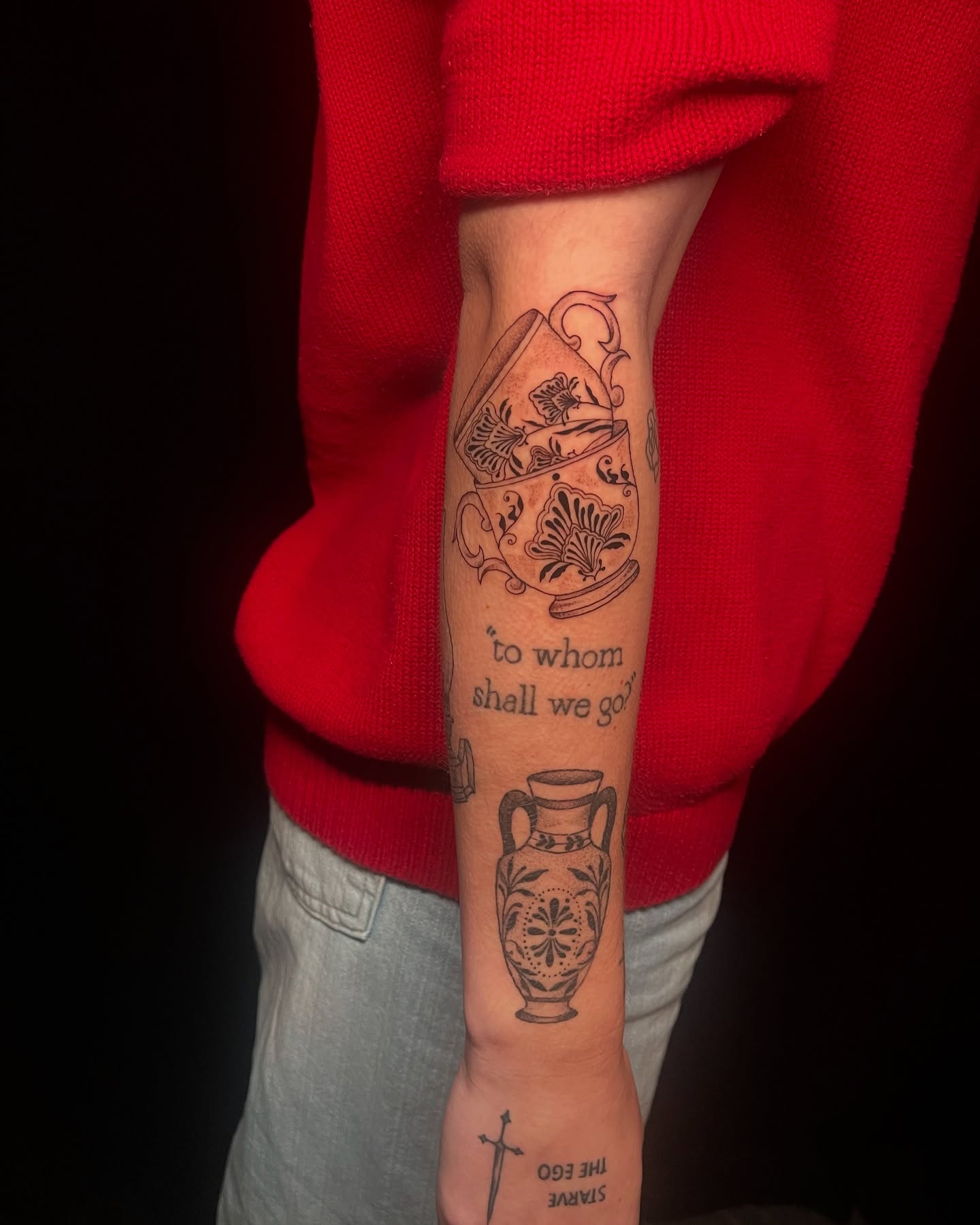 Tattoo by @moogietats — black_and_grey