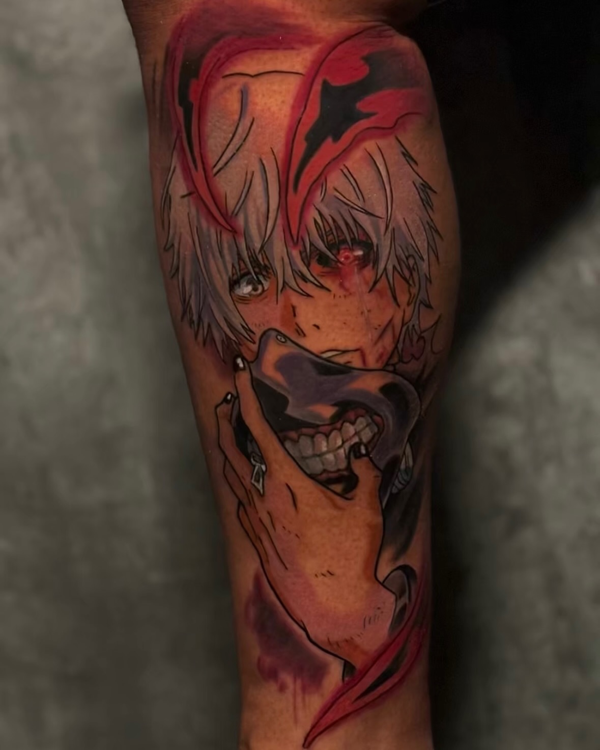 Anime character anime tattoo on the forearm by ππ§π
