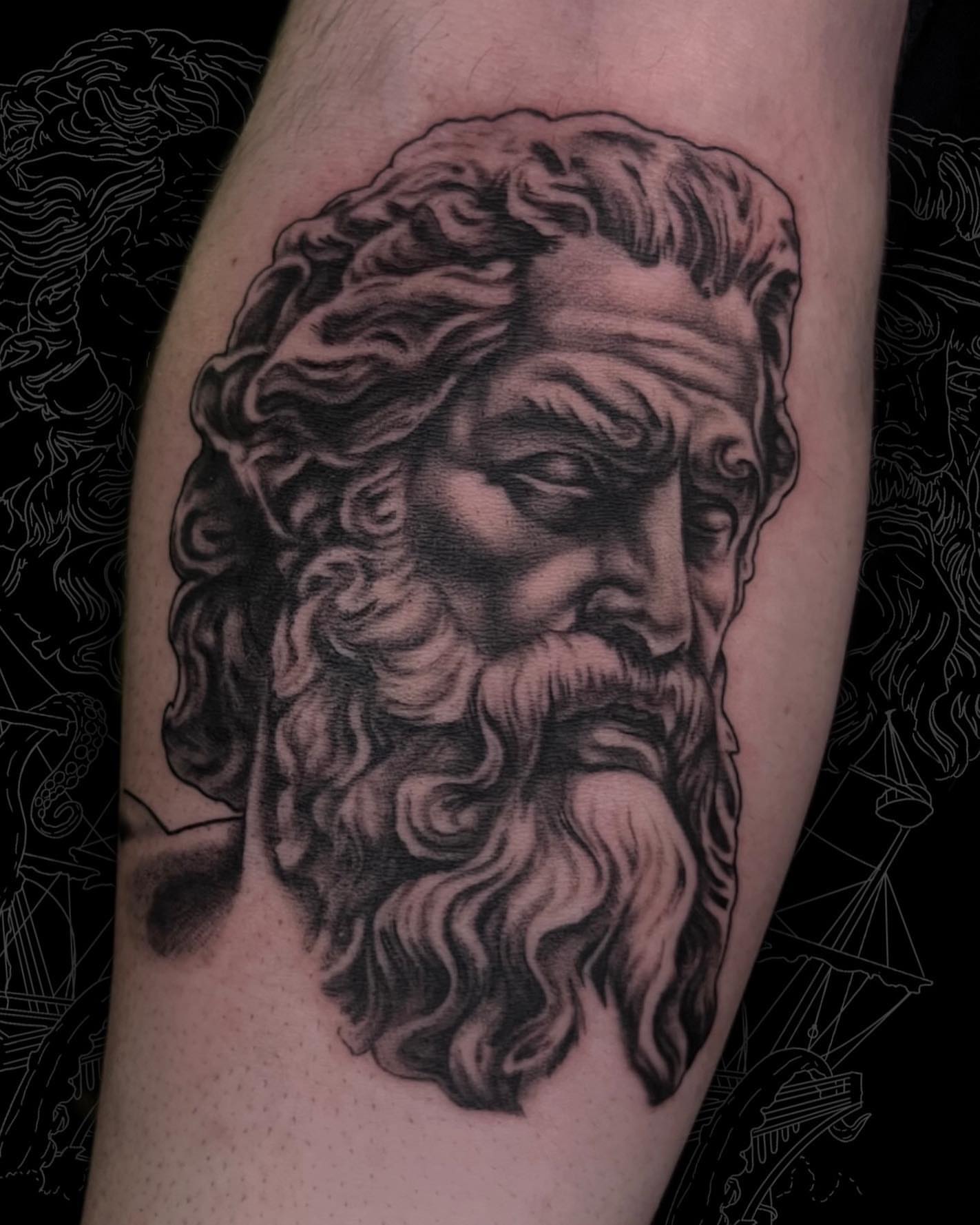 Bearded man realism tattoo on the forearm by πππ₯π πππππͺ kΚ