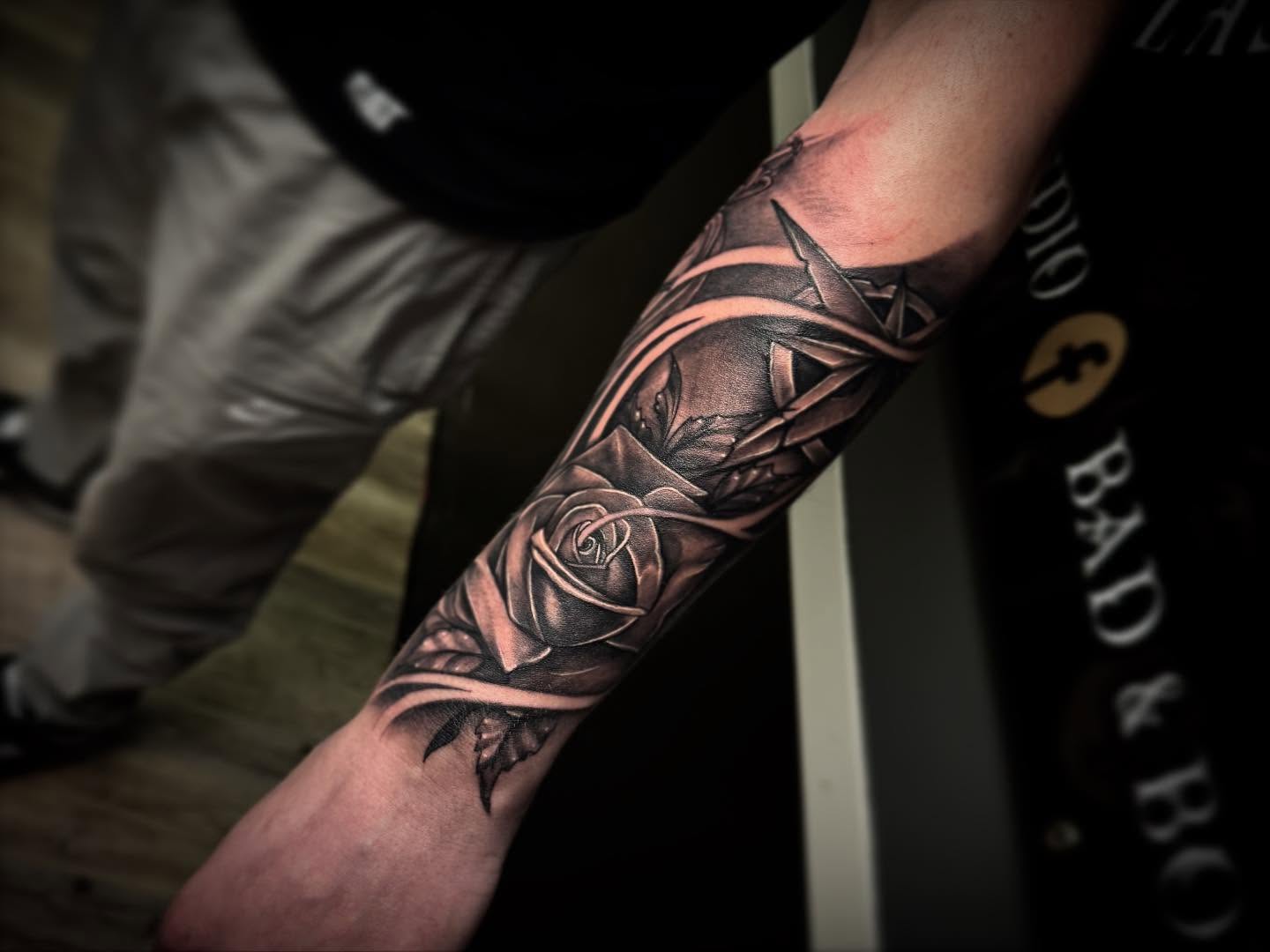 Tattoo by @thezaptrap — black_and_grey, realism