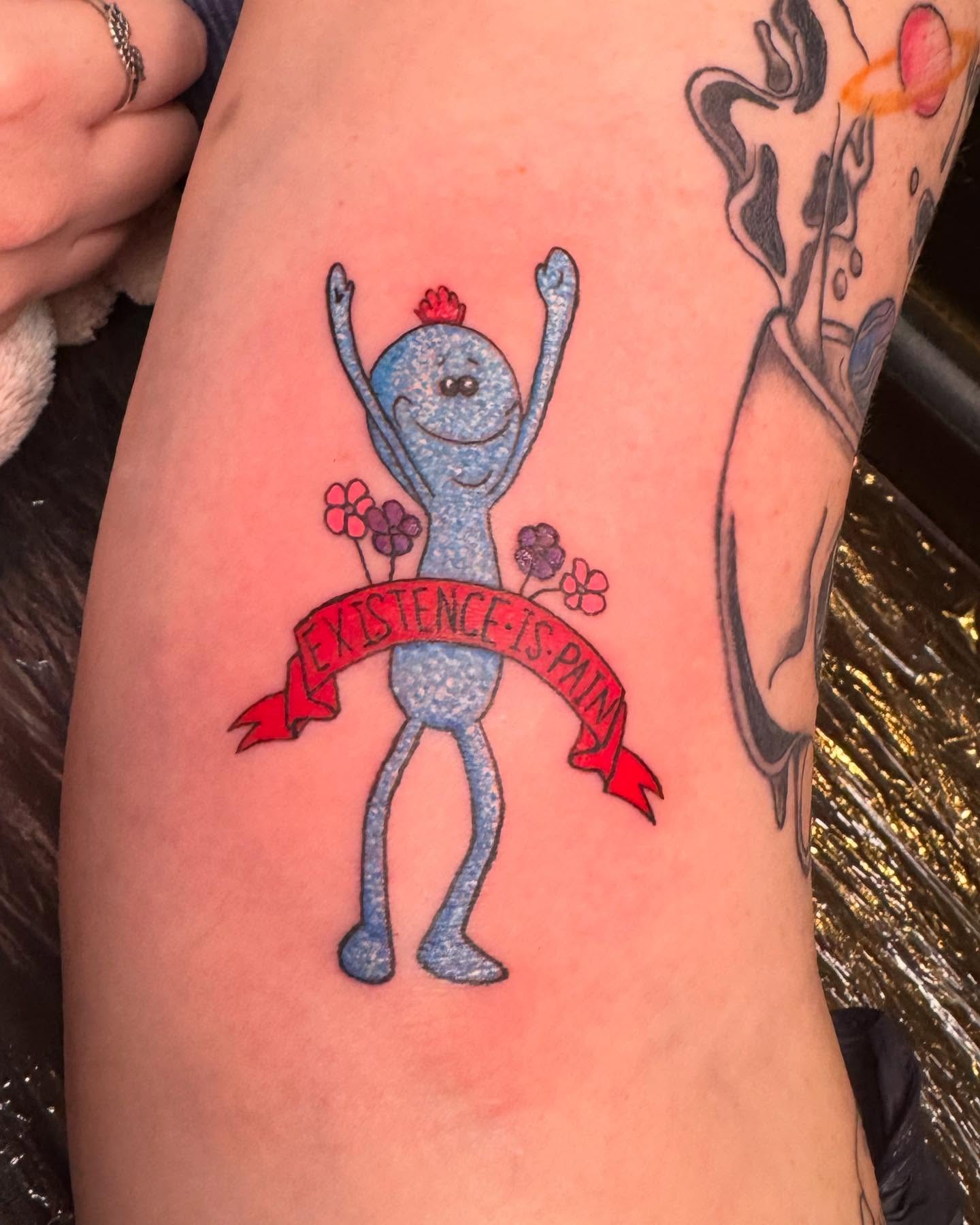 Voodoo doll dotwork tattoo on the forearm by Sonia vidal