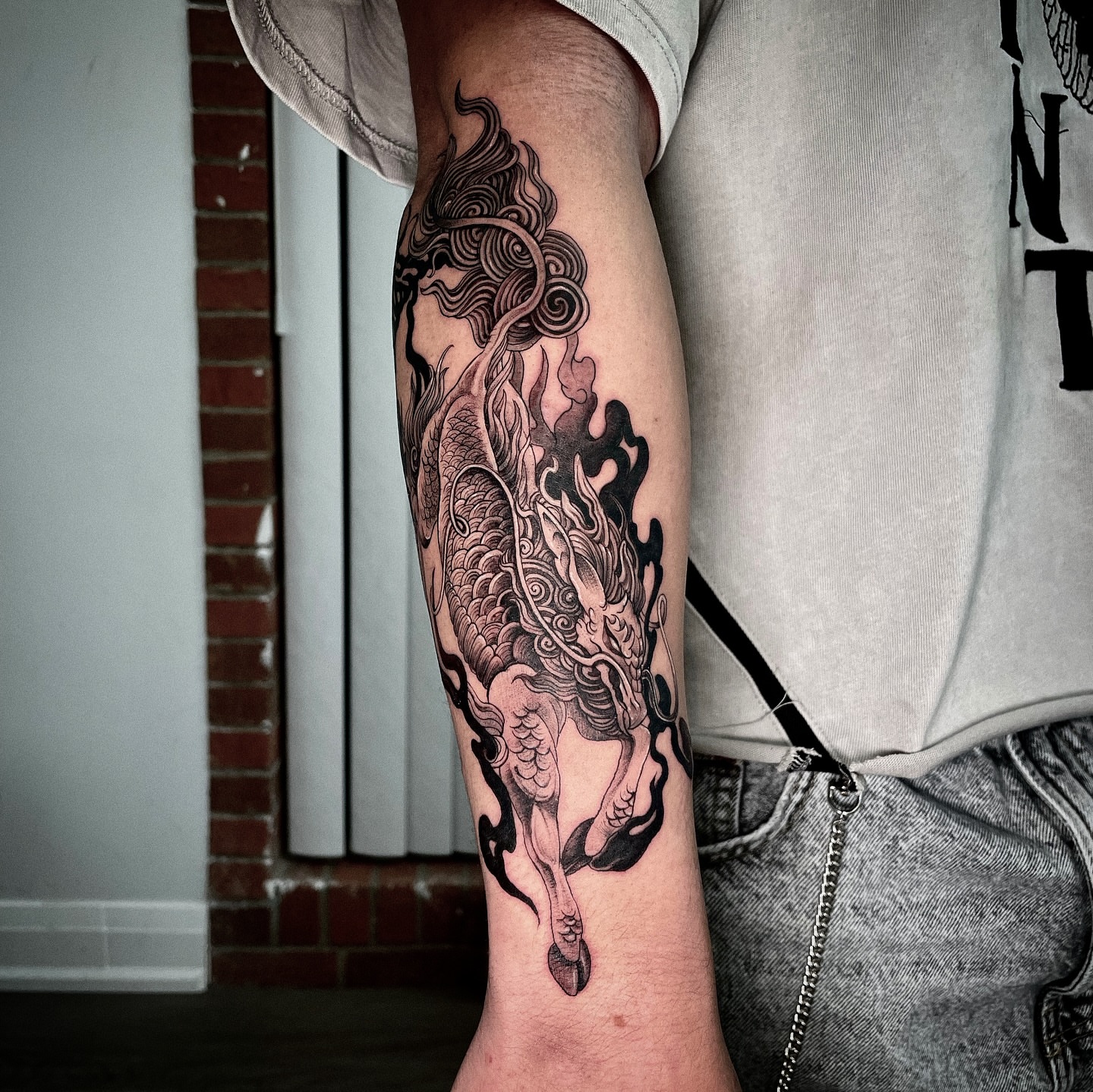 Tattoo by @migeon_tattoo — black_and_grey