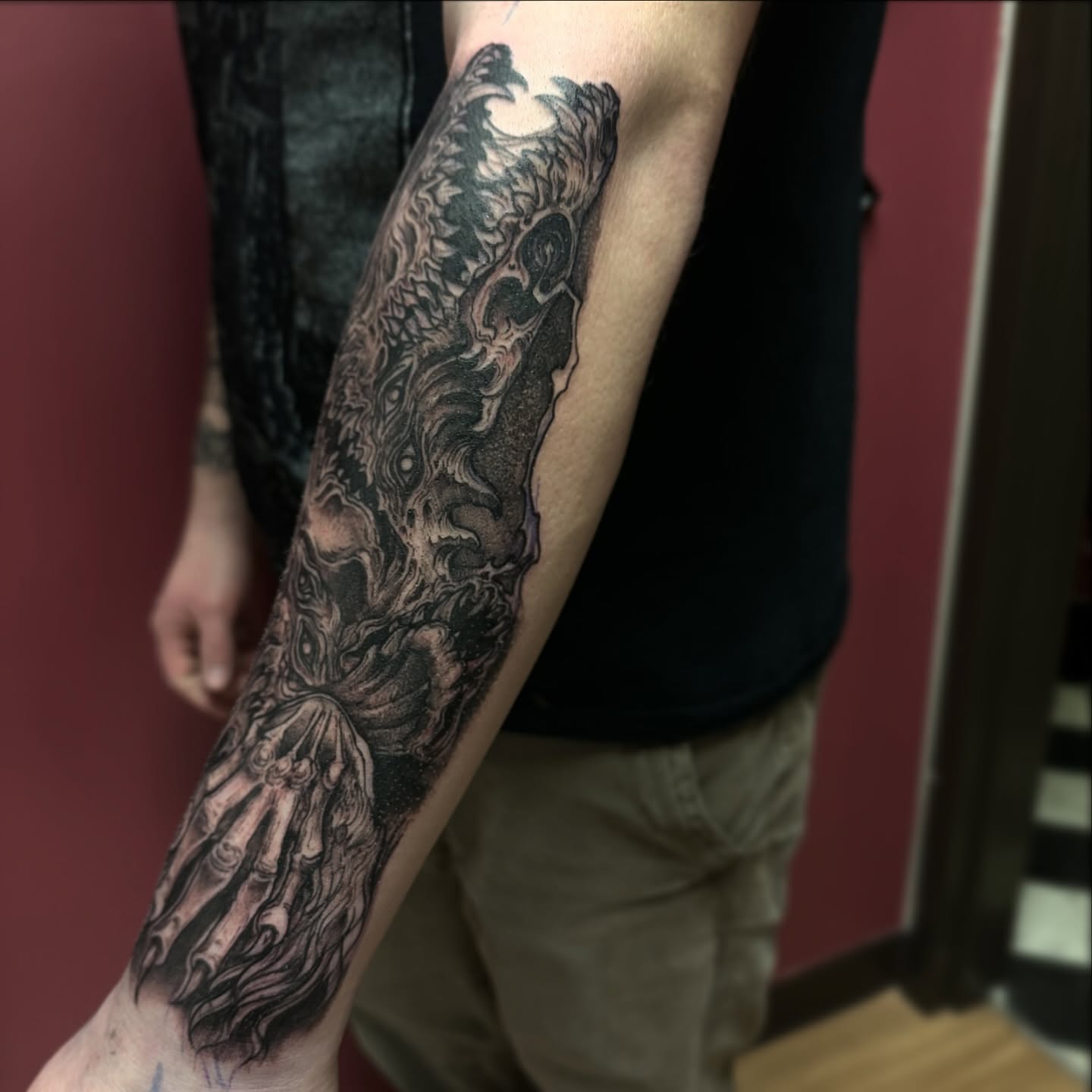 Tattoo by @carnivorousfx — black_and_grey, realism