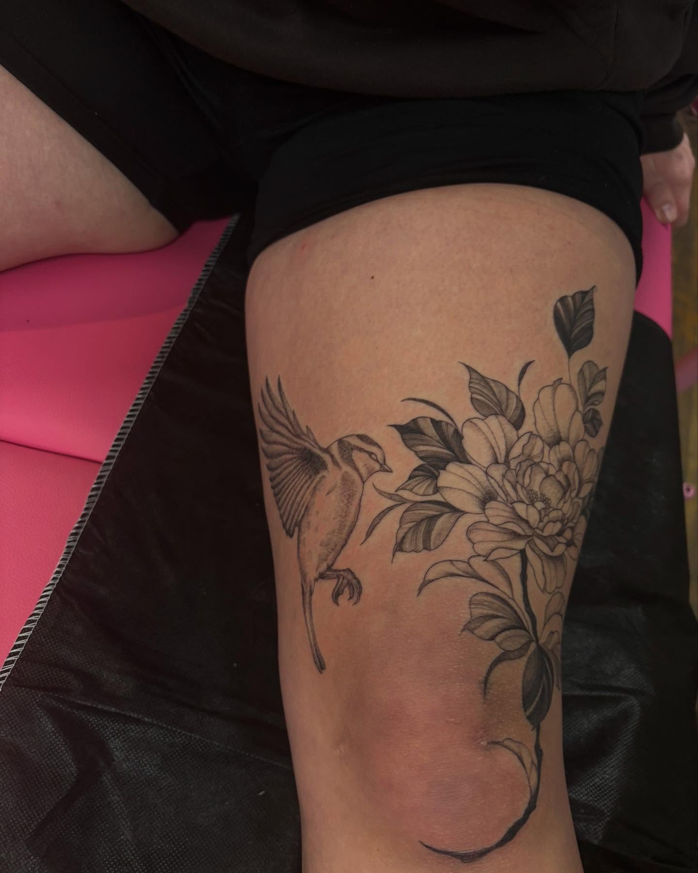 Tattoo by @chloeinknart — black_and_grey