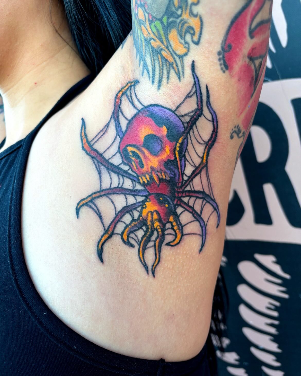 Tattoo by @heystraydog — new_school, dotwork