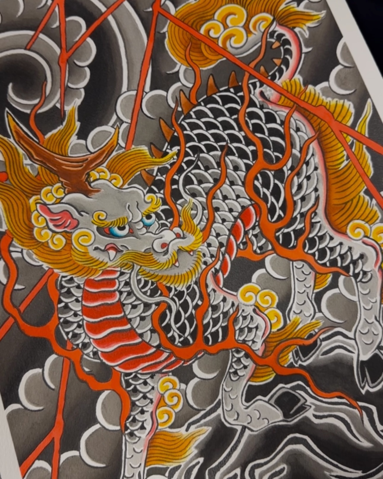 Dragon japanese irezumi tattoo by Kenny Waizumi ๐