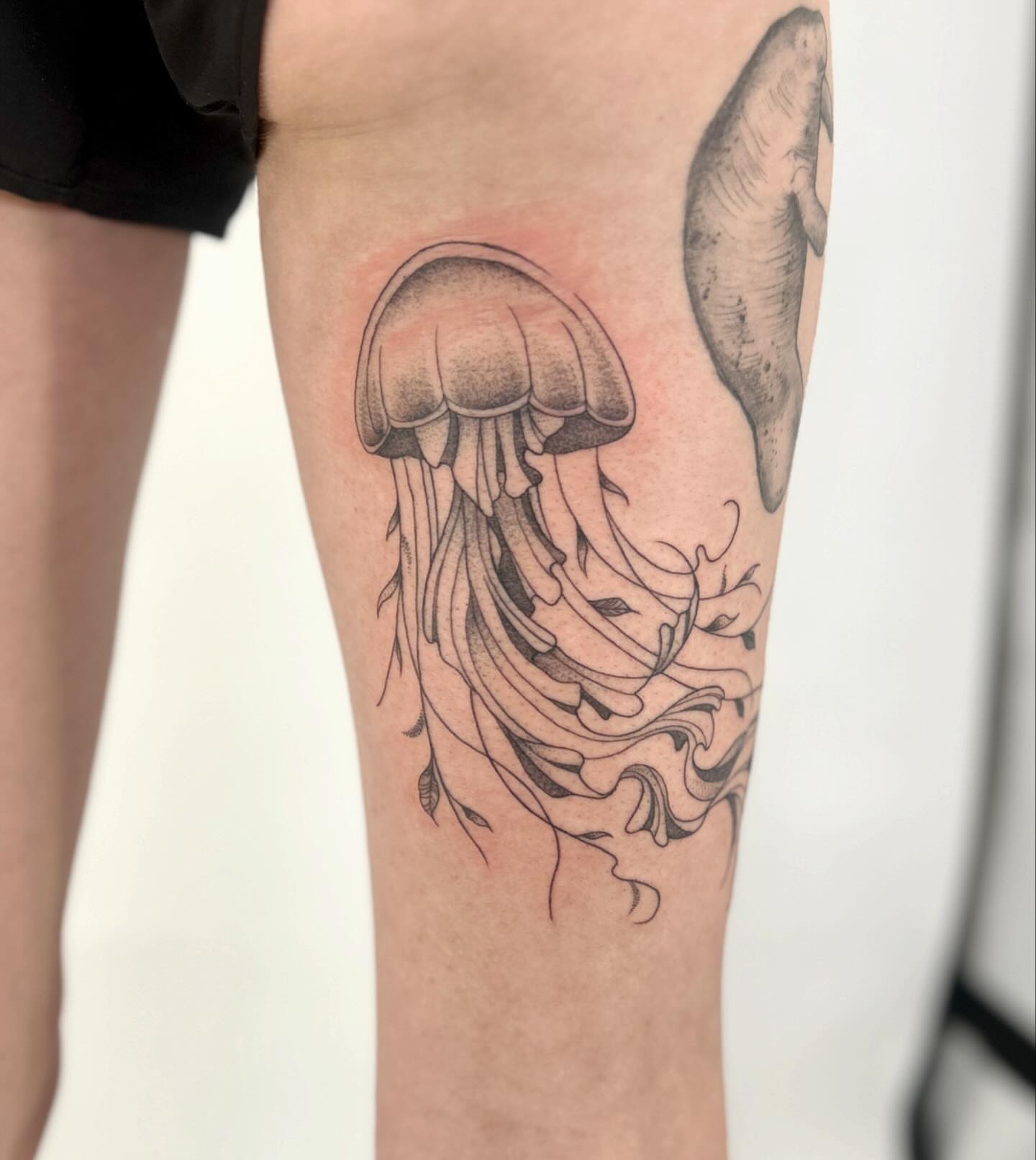 Tattoo by @notmarytattoos — black_and_grey
