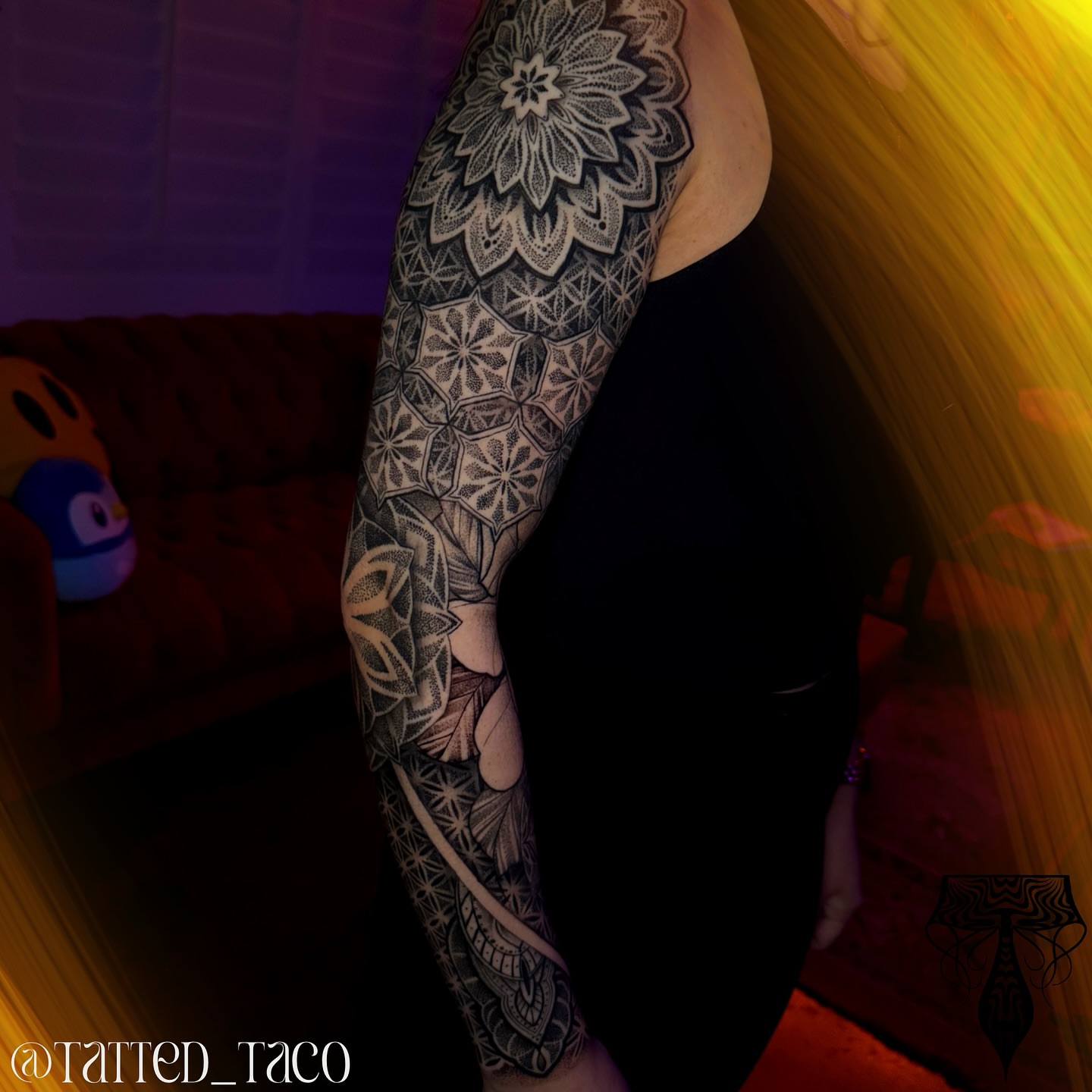 Tattoo by @tatted_taco โ dotwork, geometric