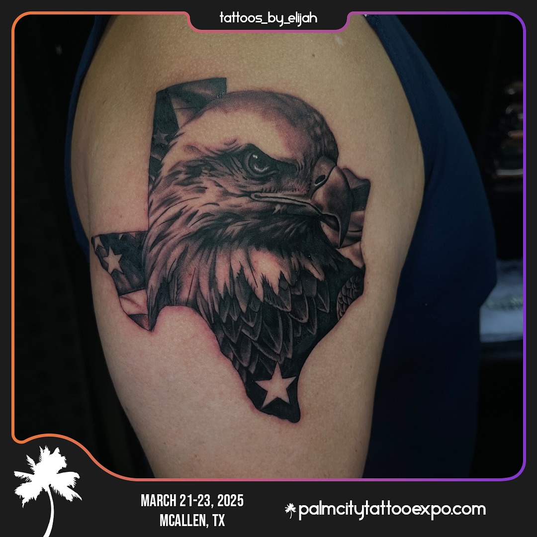 Eagle realism tattoo on the shoulder by @tattoos_by_elijah