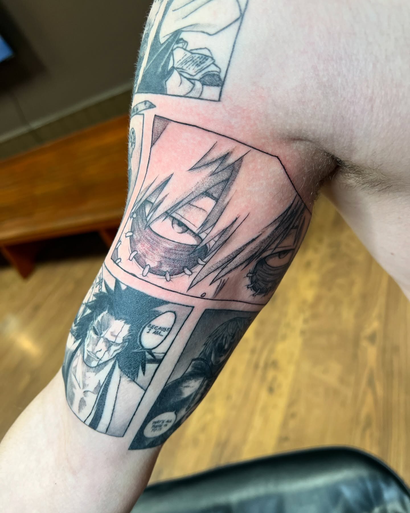 Tattoo by @chadmc509 — anime, dotwork