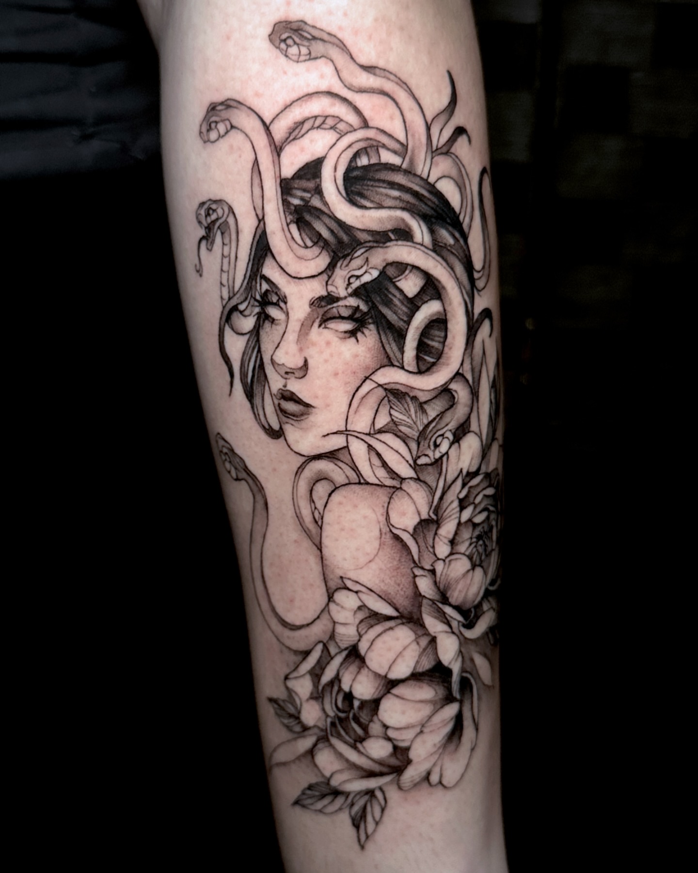 Tattoo by @hellbunnytattoos — black_and_grey, realism