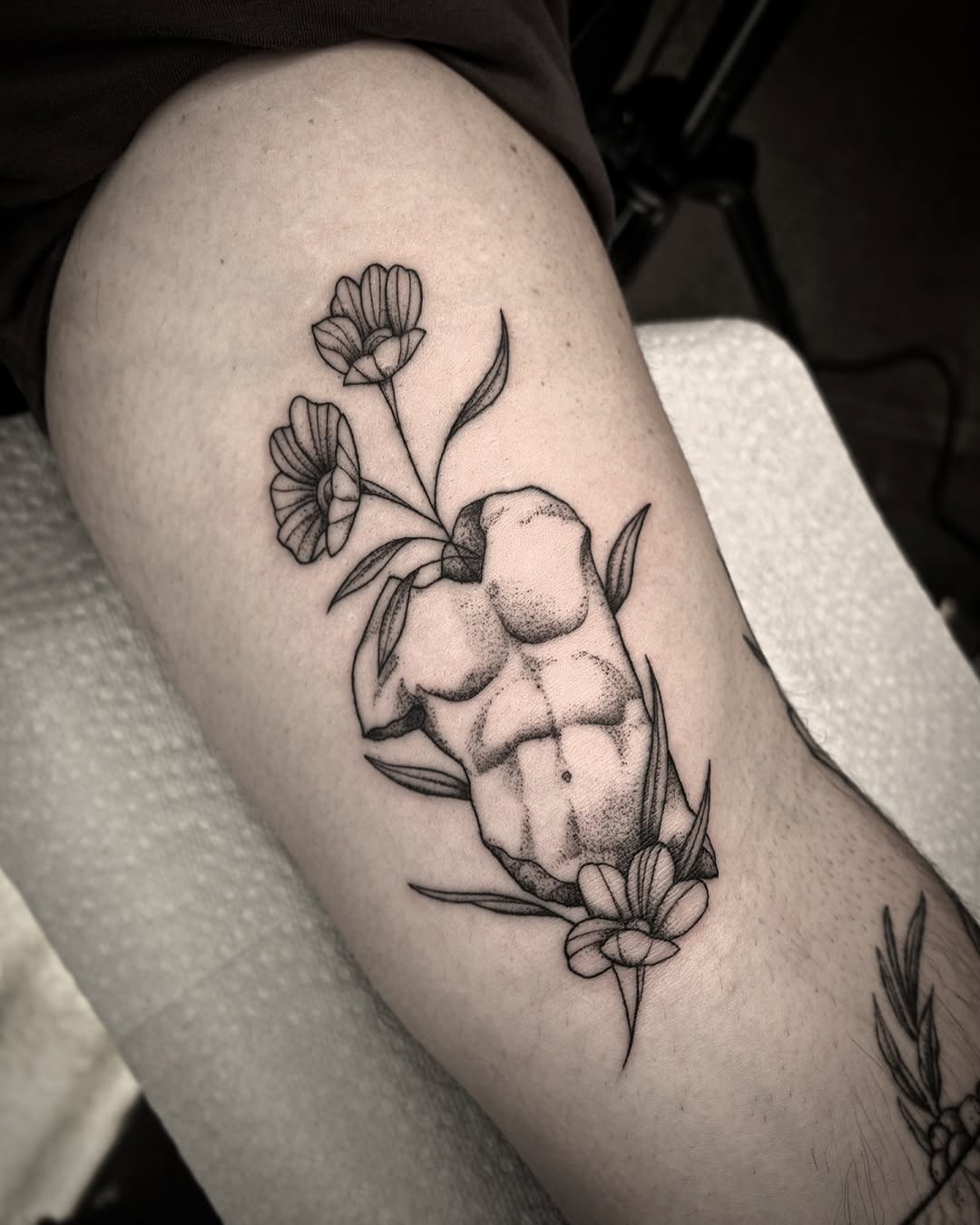 Tattoo by @ramsies — black_and_grey, fine_line