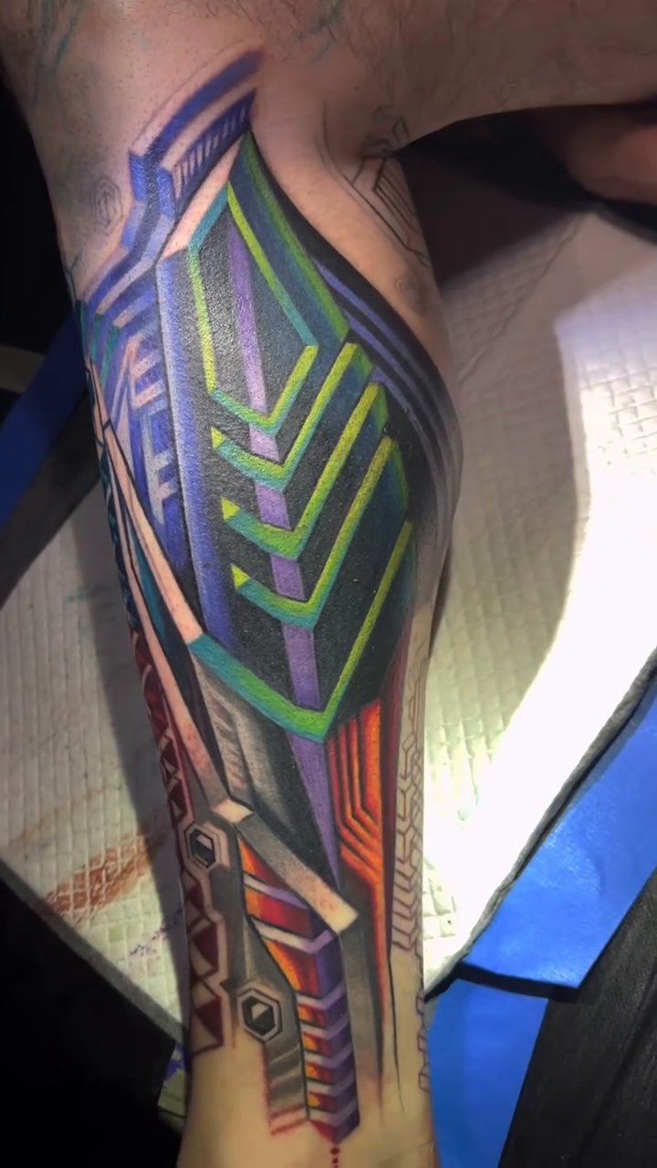 Abstract geometric pattern geometric tattoo by Mike Cole