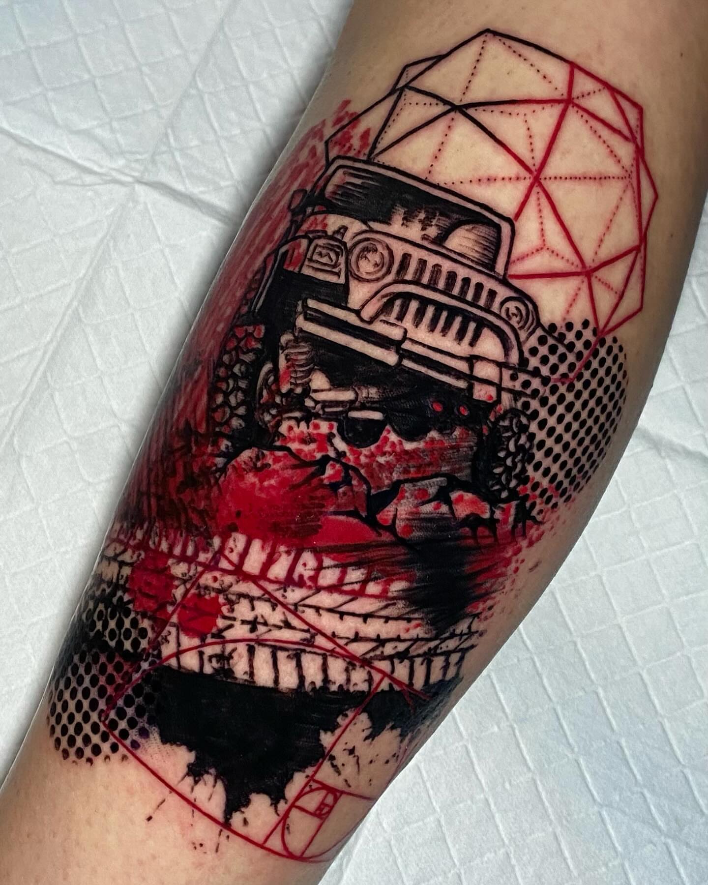 Tattoo by @art_by_dropkickdan — dotwork, geometric