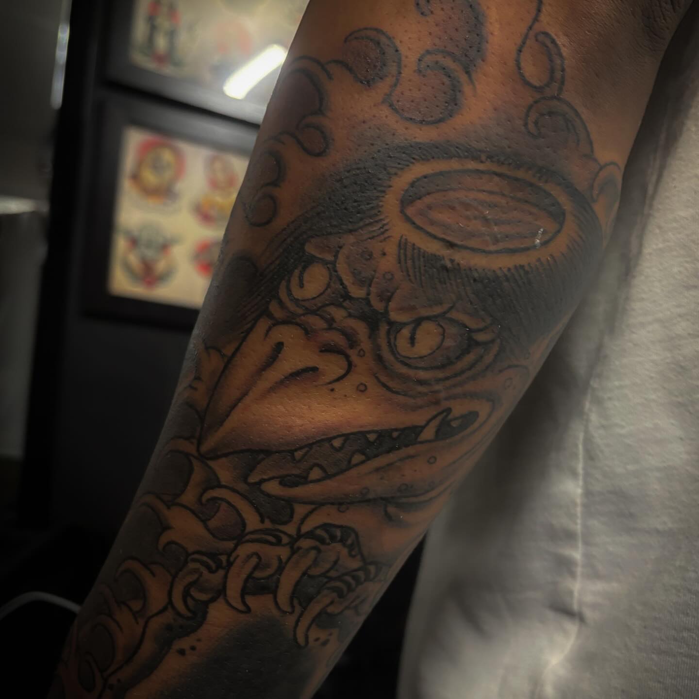 Tattoo by @tatzbyadam — black_and_grey