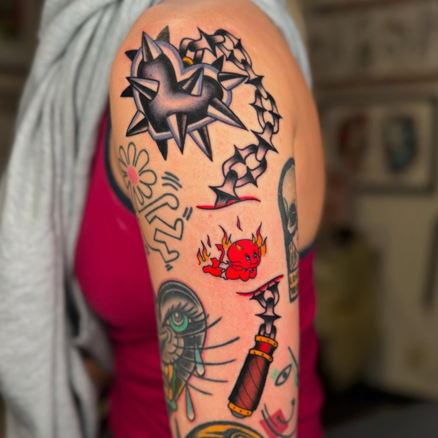 Tattoo by @hooliganz_art — american_traditional, geometric