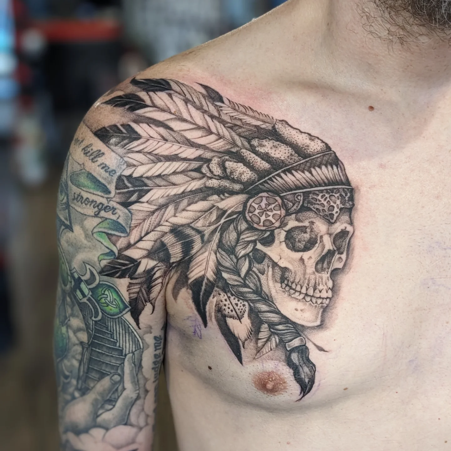 Tattoo by @lizzywiglz — black_and_grey, realism