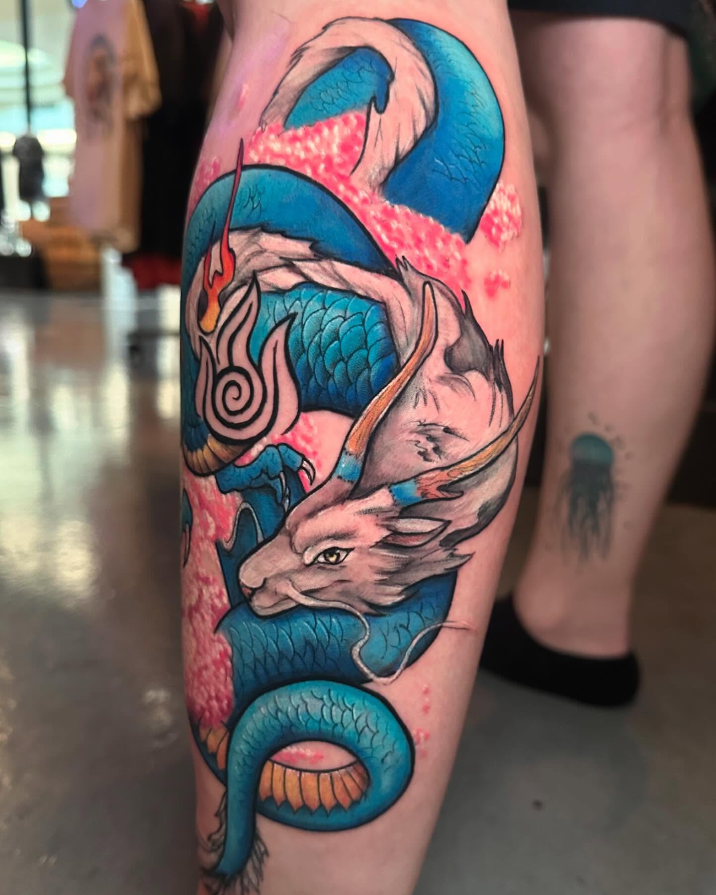 Serpent American traditional tattoo on the forearm by Juan Russo