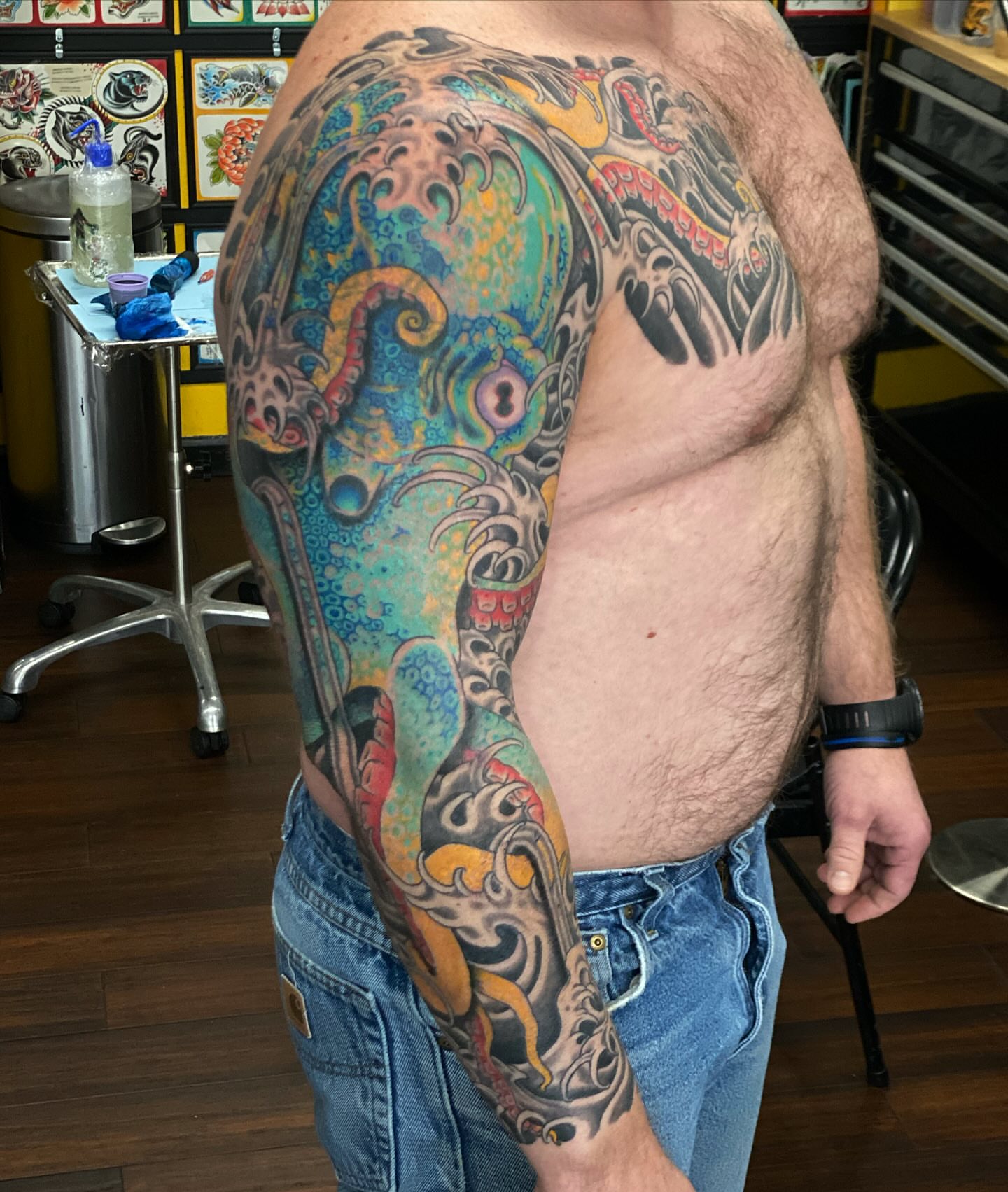Tattoo by @andrewmammoth — new_school, dotwork