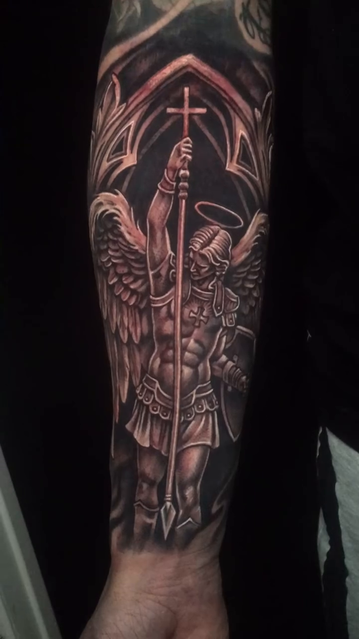 Archangel realism tattoo by Jose Calderon