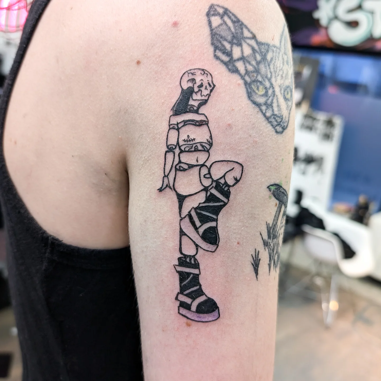 Tattoo by @poked.protein — geometric