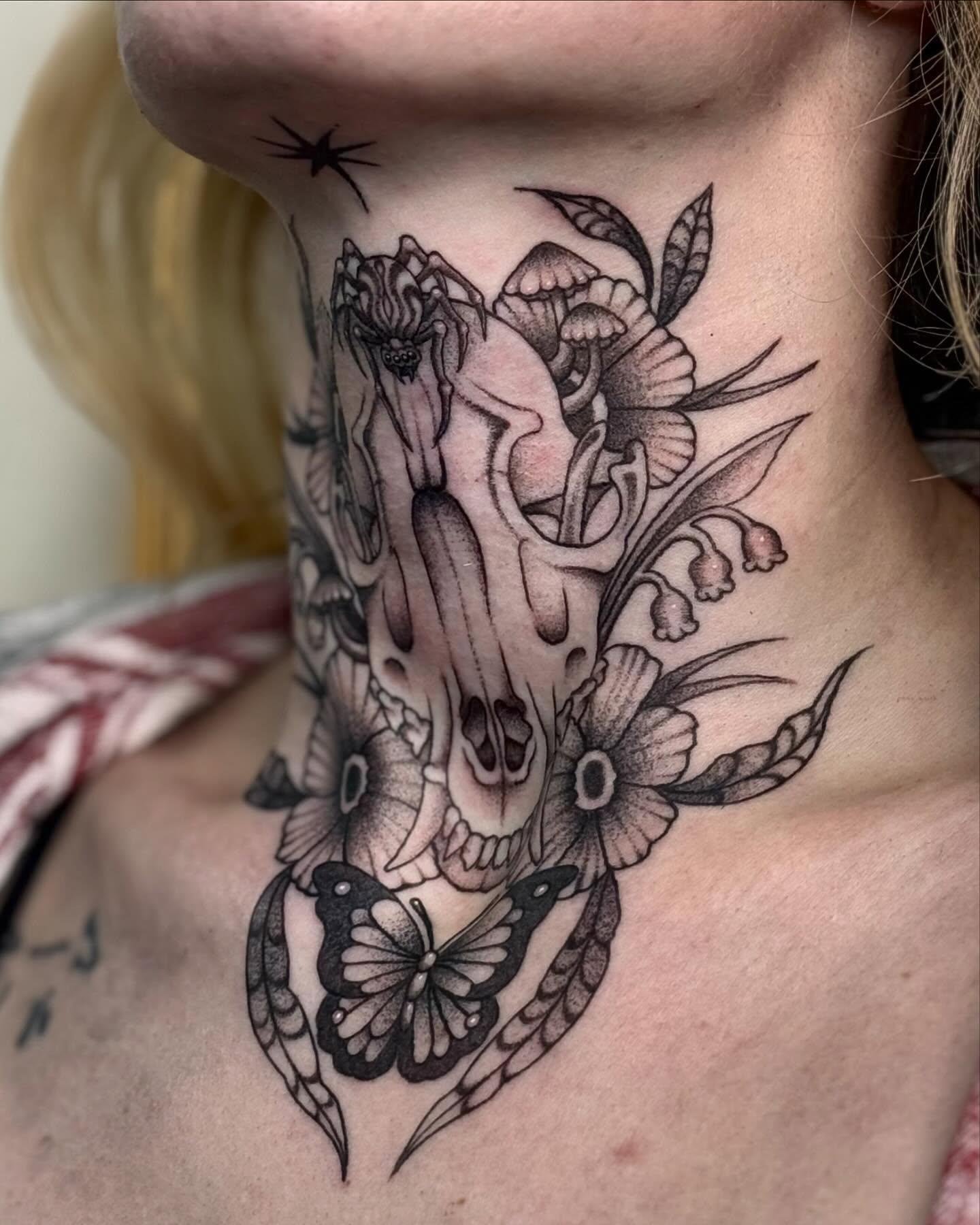 Tattoo by @spiritfleshtattoo — black_and_grey, dotwork