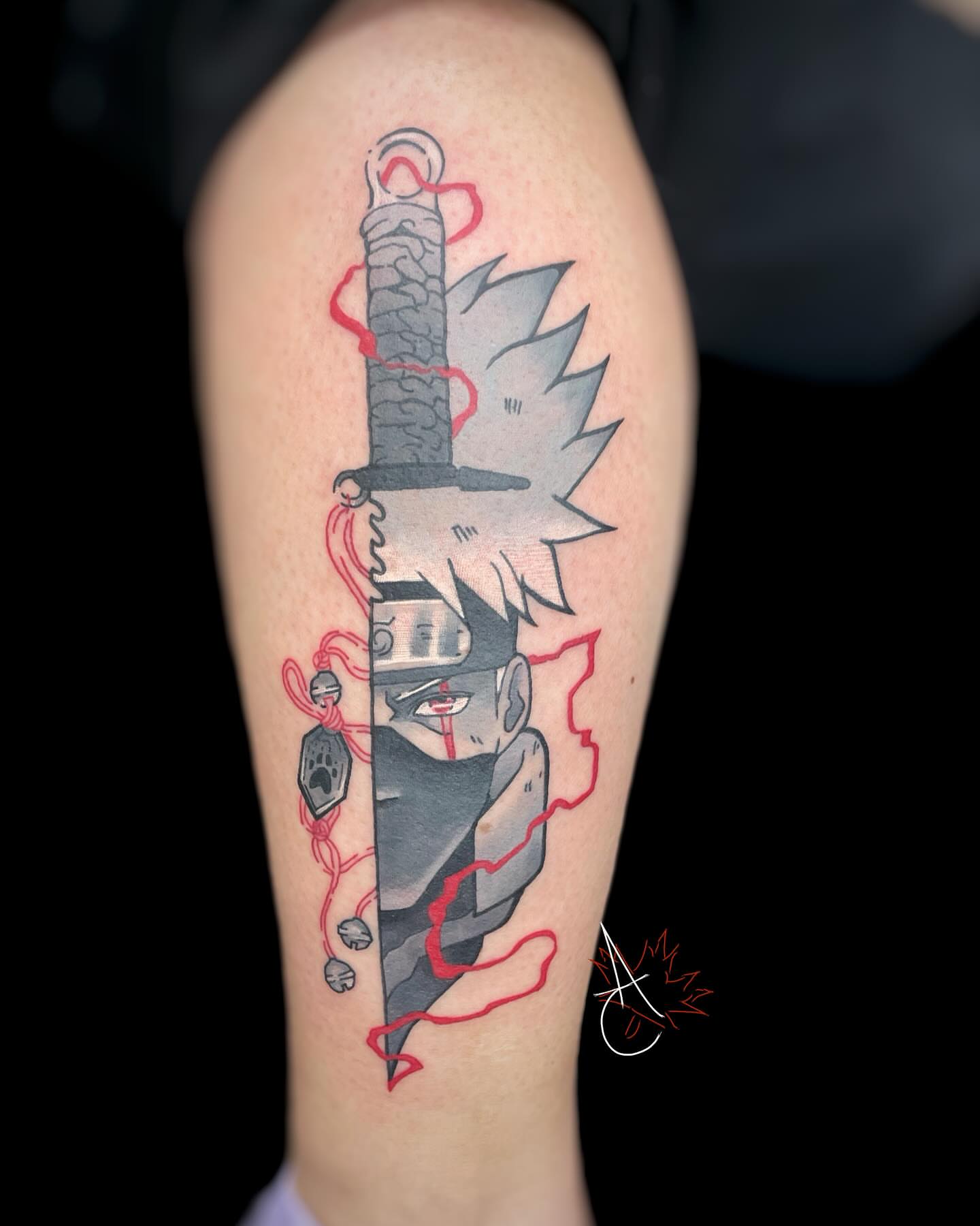 Anime character anime tattoo on the forearm by Canada Tyr