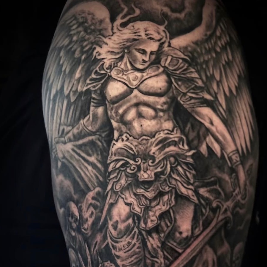 Tattoo by @greg_victory — realism, black_and_grey