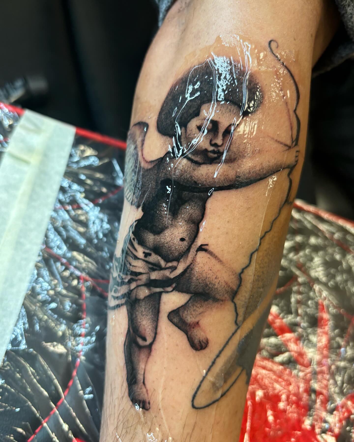 Mother and child realism tattoo on the forearm by orlando