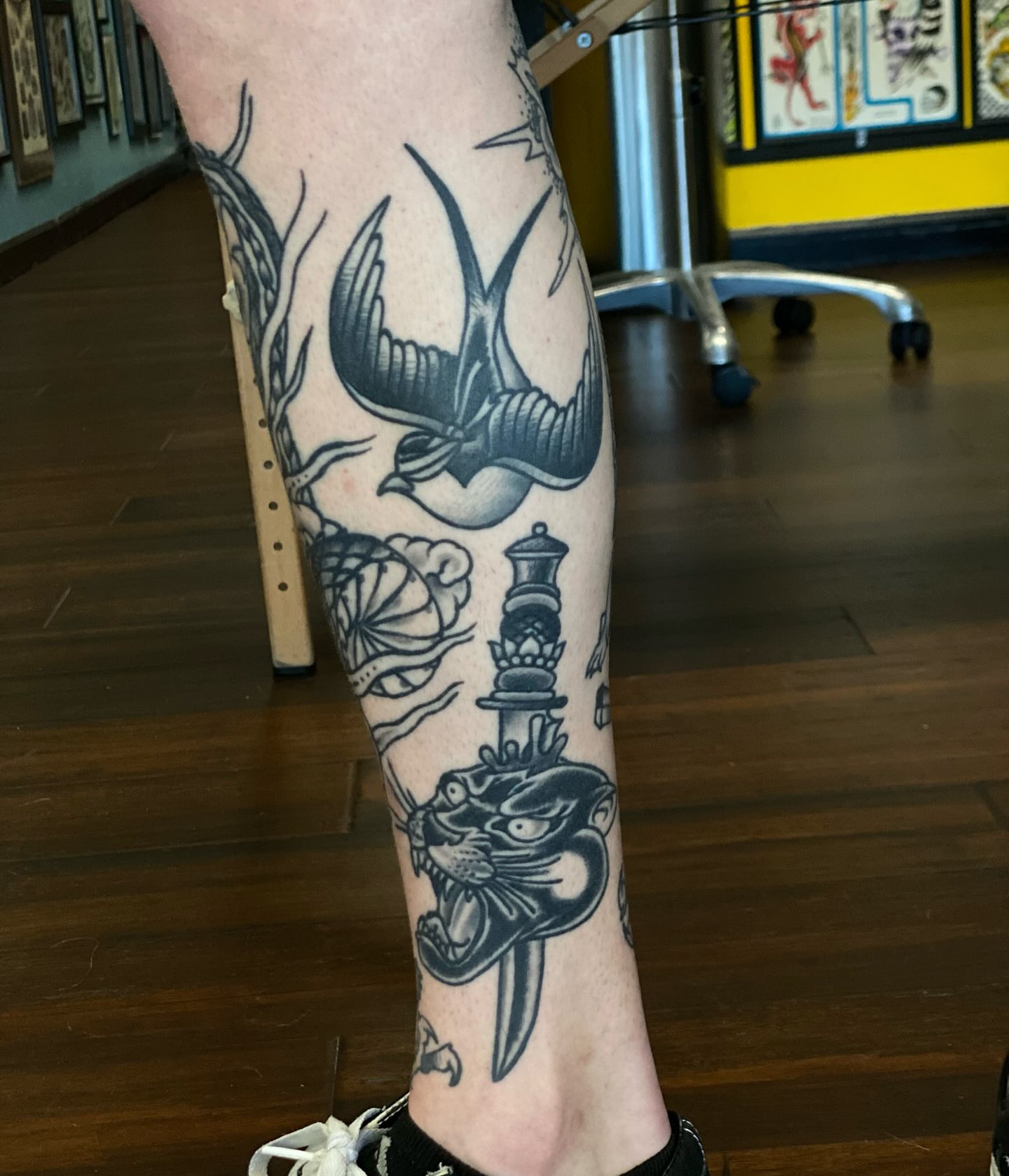 Tattoo by @andrewmammoth — american_traditional, black_and_grey
