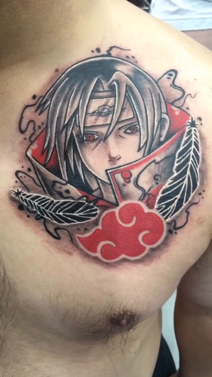 Tattoo by @josh_tattoo — anime, black_and_grey