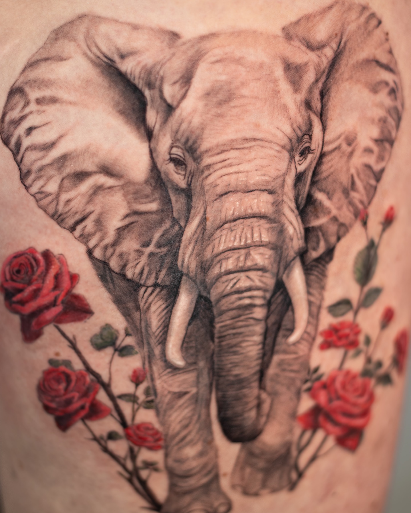 Tattoo by @viento_tattoos โ realism, black_and_grey