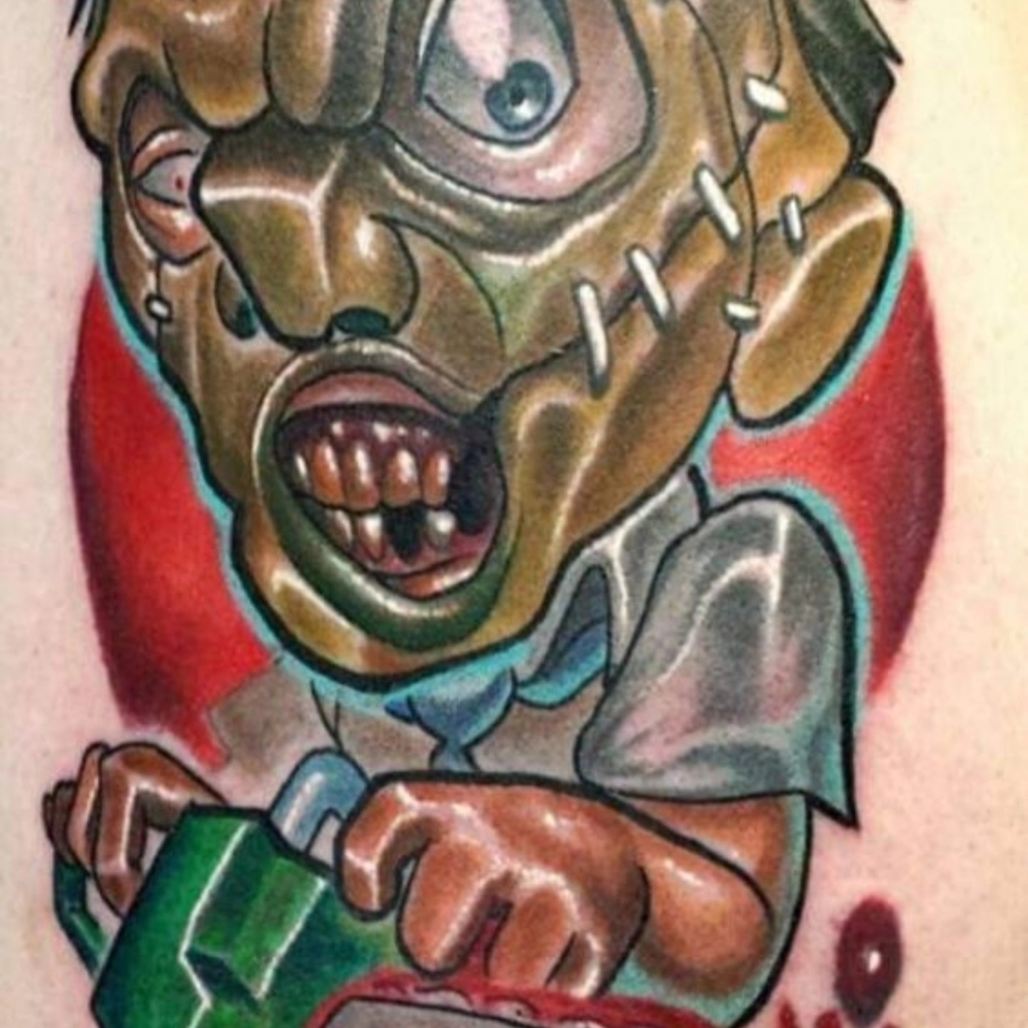 Zombie American traditional tattoo on the forearm by Edward Argibay