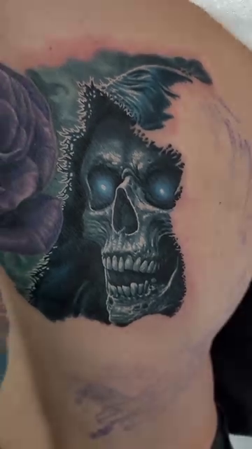 Tattoo by @tattoosbyronny — dark_realism, black_and_grey