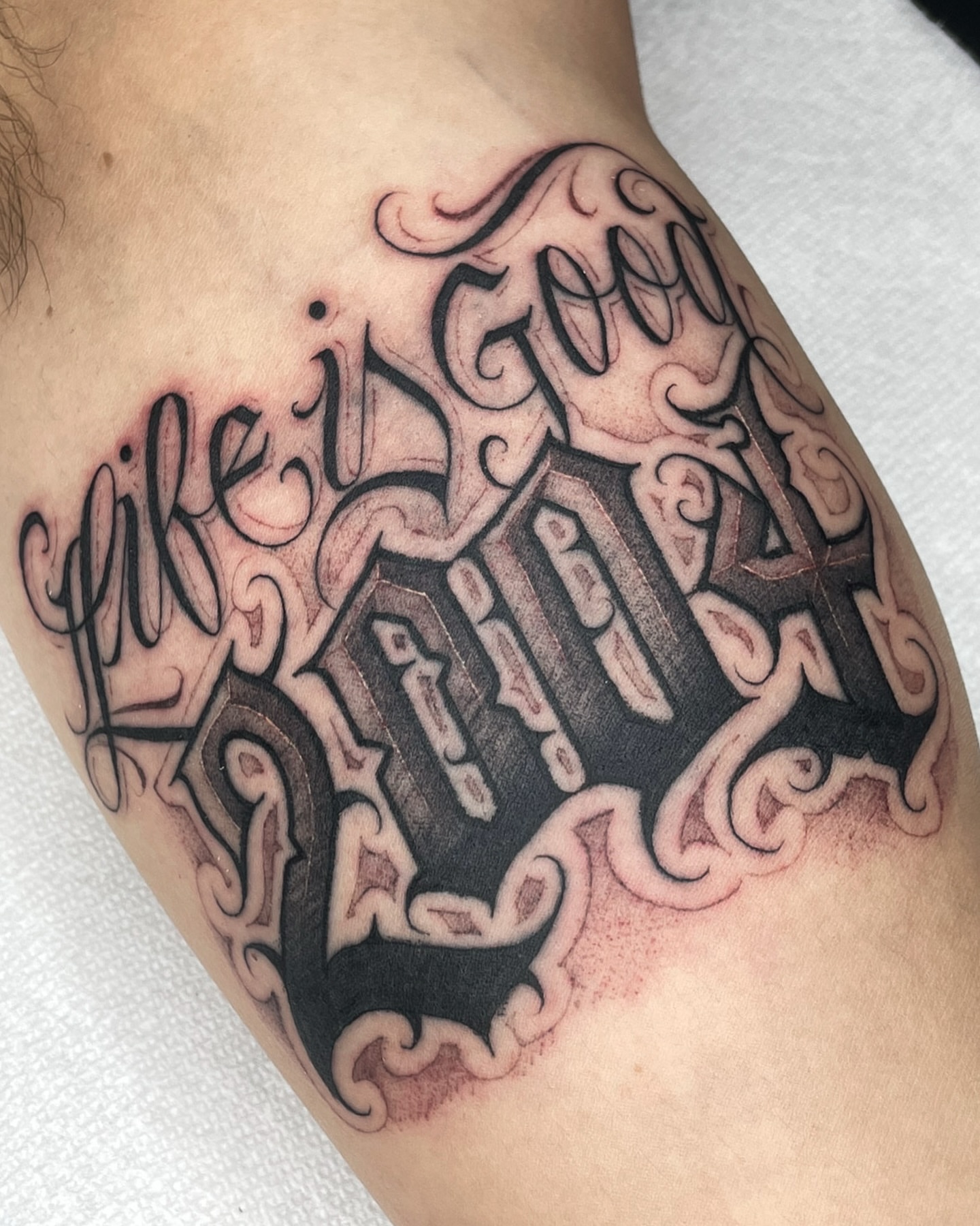 Tattoo by @joon_letters — lettering_script