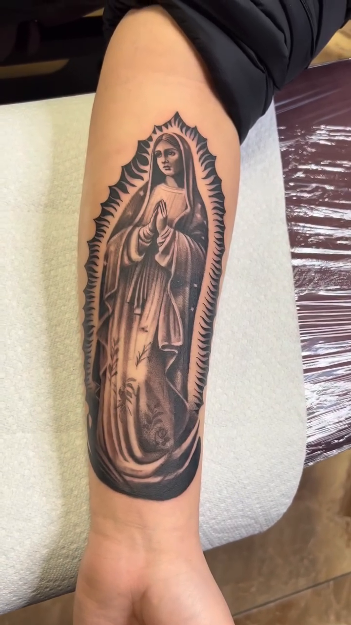 Tattoo by @arlingtonink_nickochoa — chicano, black_and_grey