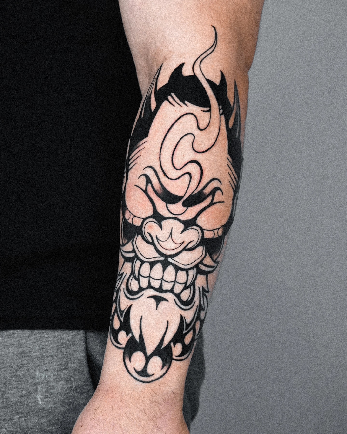Skull black and grey tattoo on the forearm by Jeremy "Jerms" Camposanto
