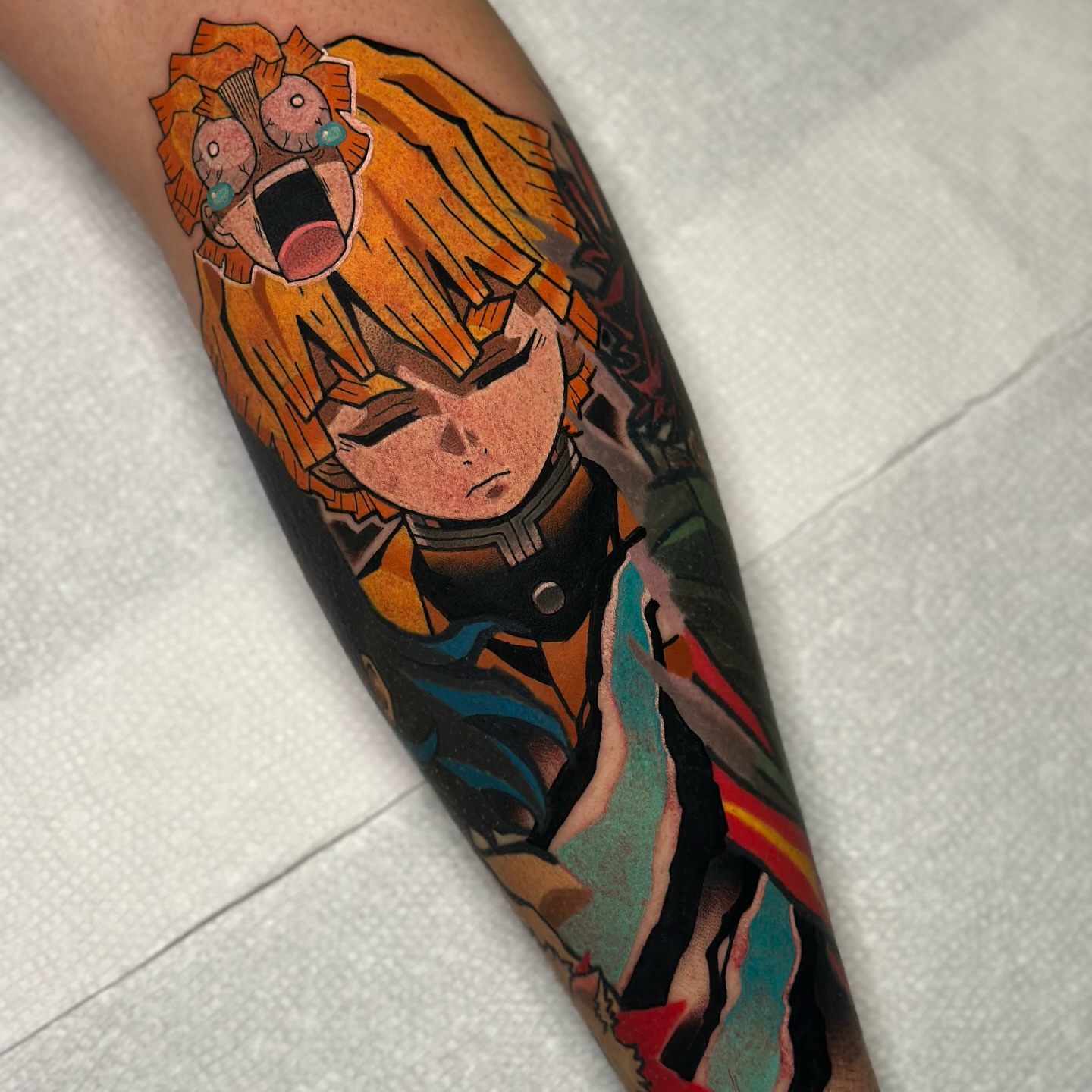 Tattoo by @zack.simpson__ — anime, dotwork