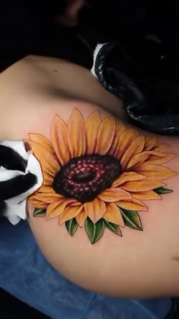Sunflower realism tattoo by ♠️KEITHKUSTOM♠️ San Antonio Tattoo Artist
