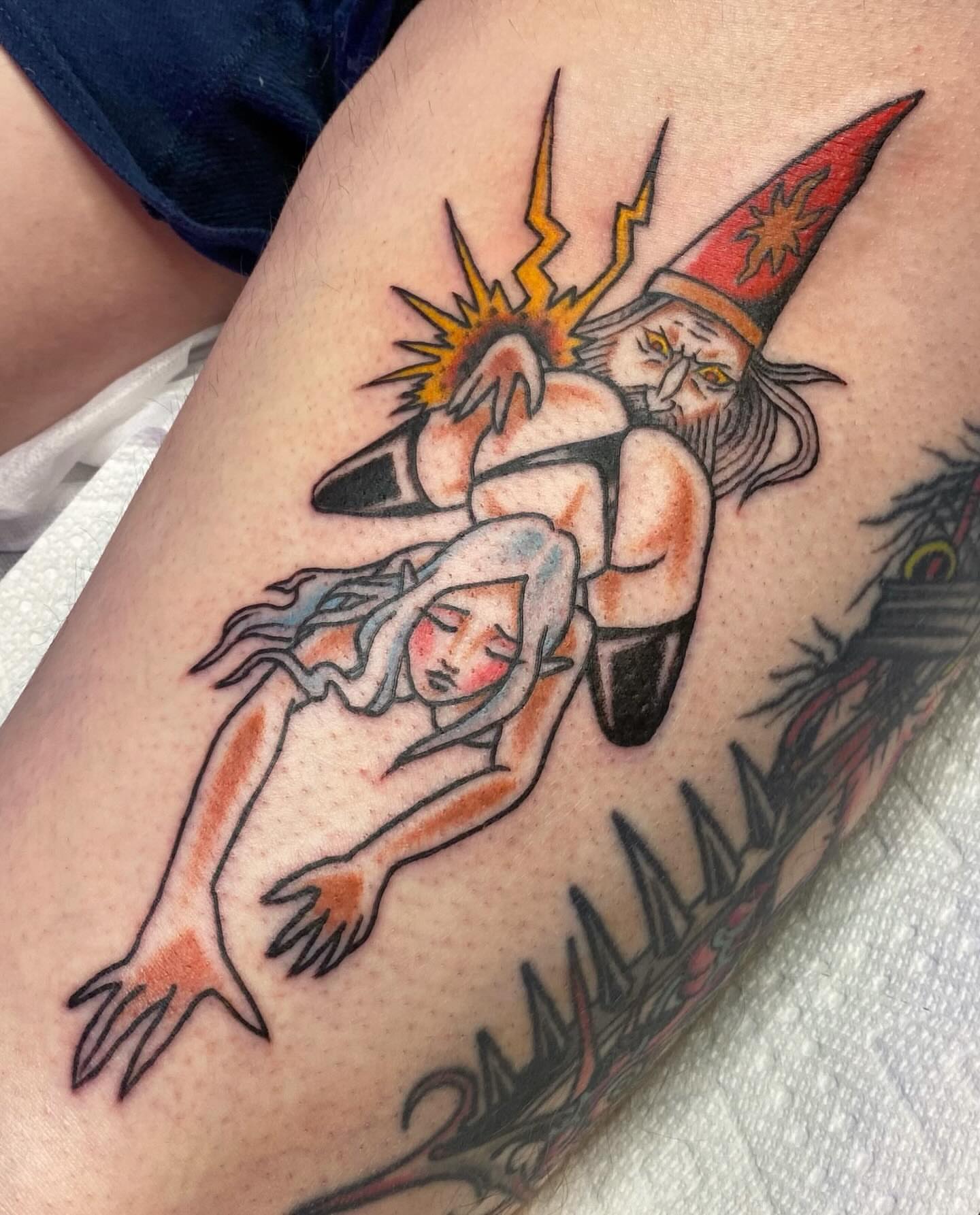 Tattoo by @morgana.sutherland — american_traditional, dotwork