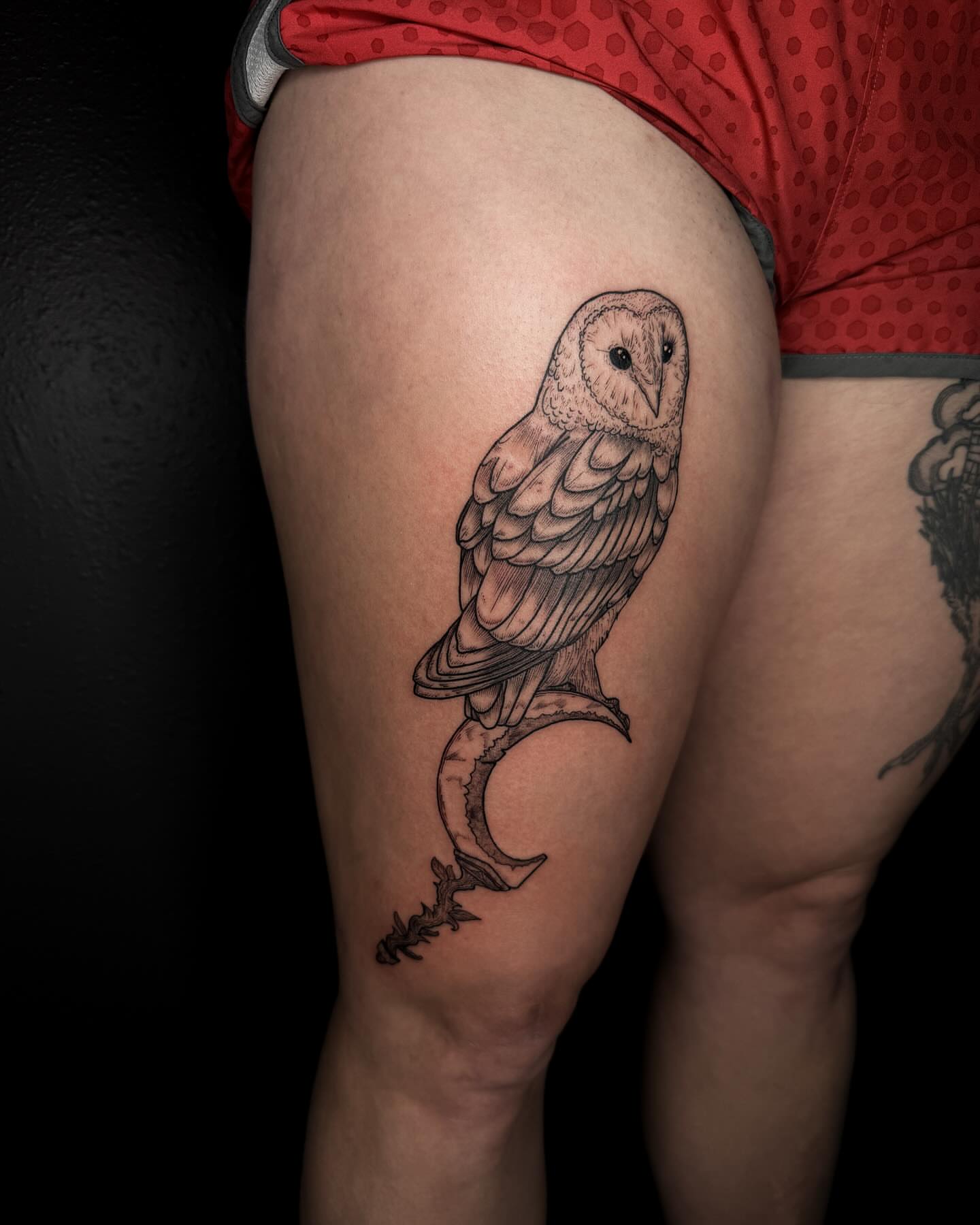 Tattoo by @faunawitchtattoo — black_and_grey