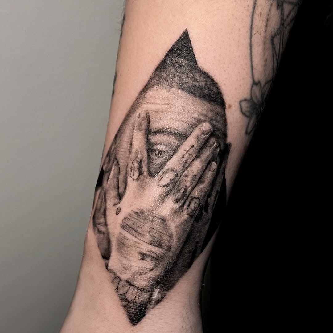 Tattoo by @mourning.tattoos — realism, black_and_grey