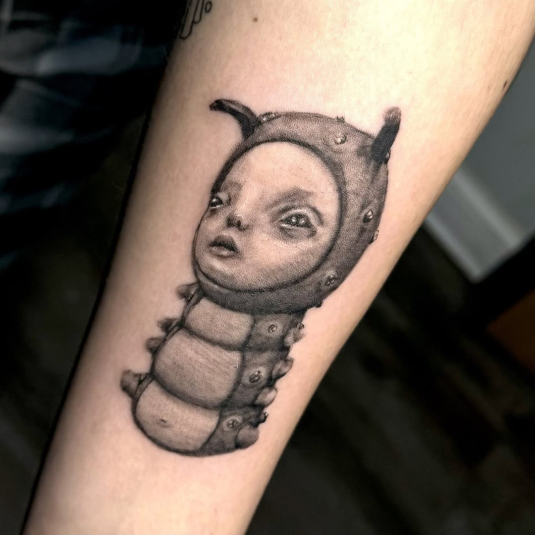 Tattoo by @mourning.tattoos — dark_realism, black_and_grey