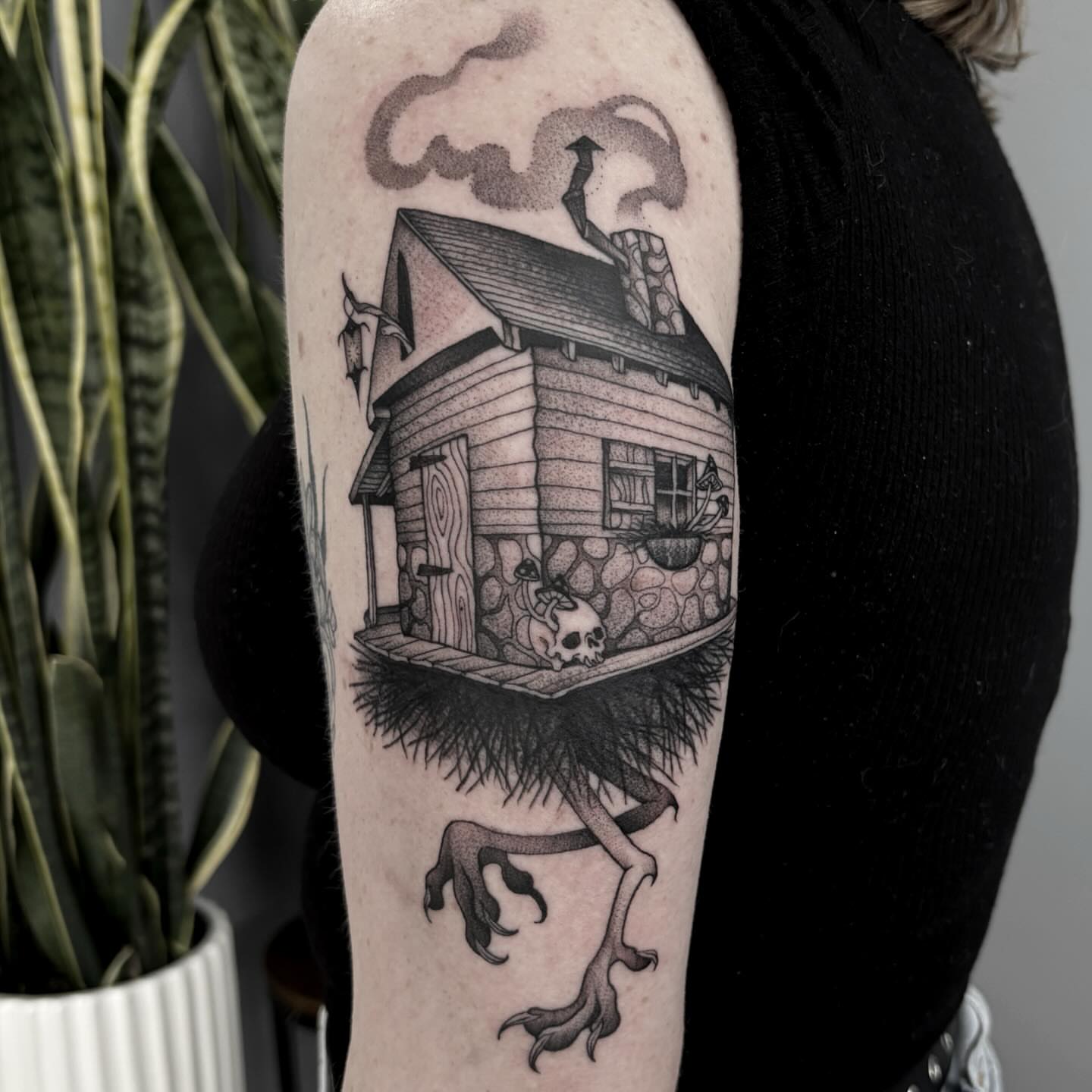 Tattoo by @andifitztattoo — dotwork, black_and_grey