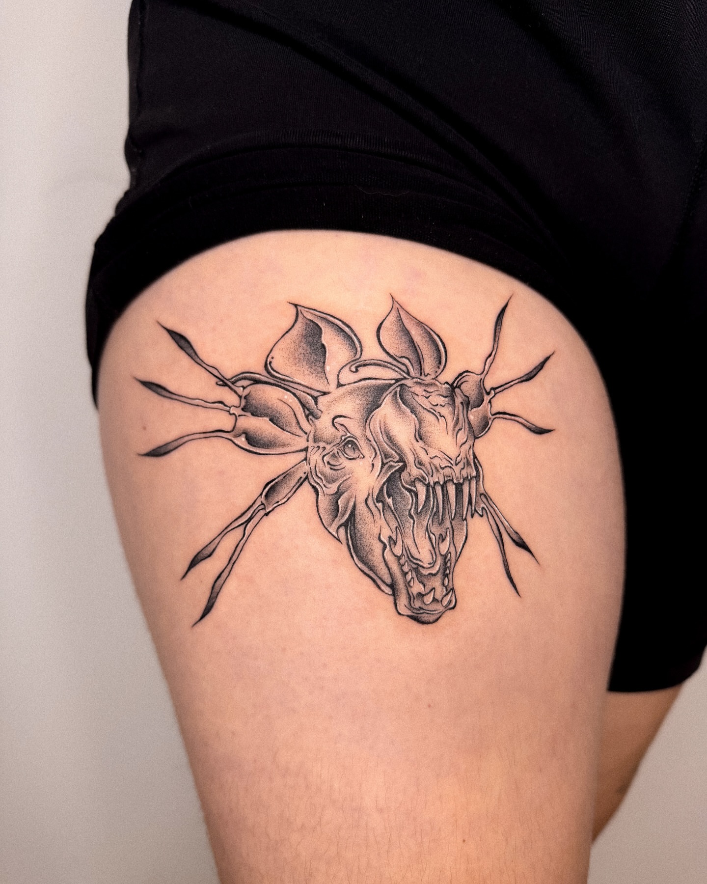Tattoo by @madamerubis — black_and_grey, realism