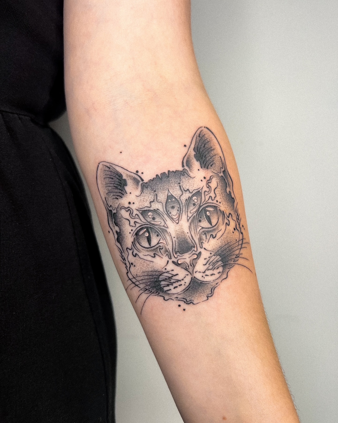 Tattoo by @madamerubis — dotwork, black_and_grey