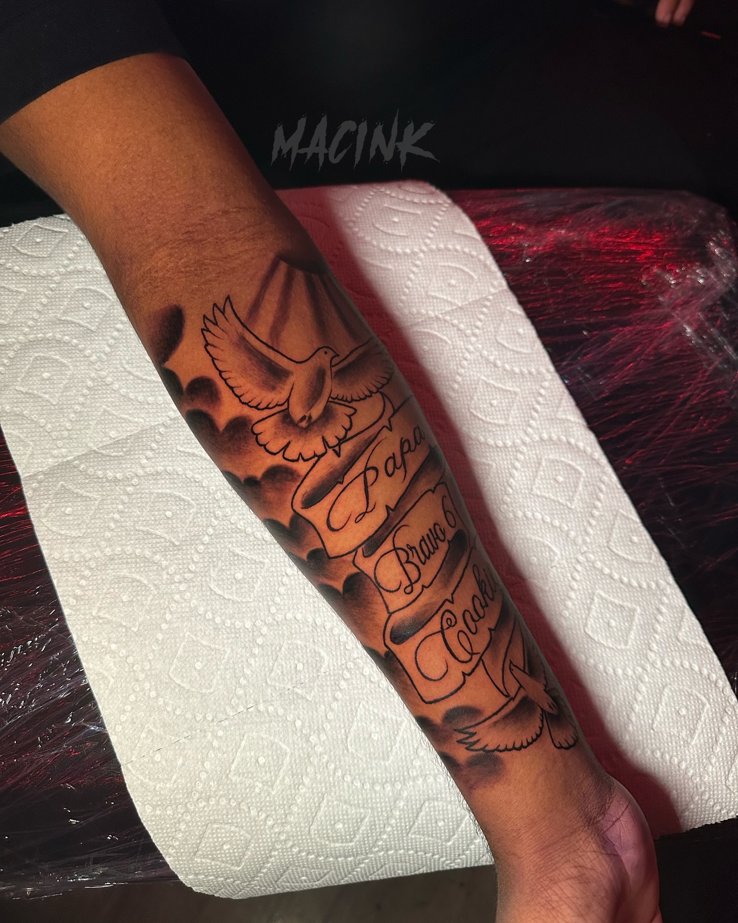 Tattoo by @macink__ — black_and_grey