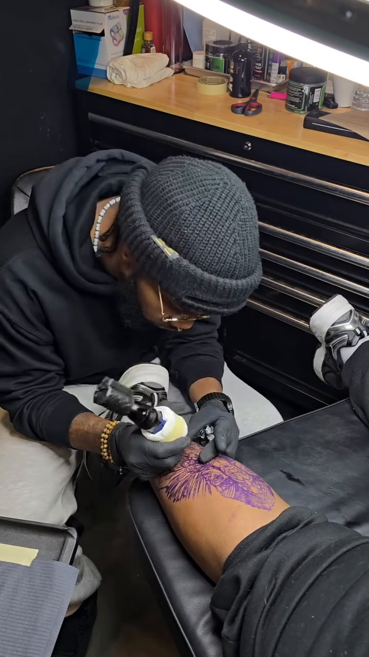 Portrait of a man realism tattoo by call (504)441-9275 for info